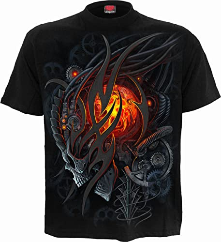 Spiral Steampunk Skull Männer T-Shirt schwarz