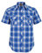 COEVALS CLUB Mens Shirts Short Sleeve Casual Push Button Plaid Suit Regular Fit Western Cowboy Pearl Snap Two Pockets Work Derss Button Up Shirts (White & Blue Plaid #29 M)