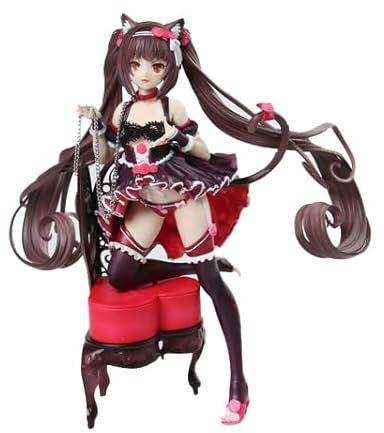 Jiumaocleu Nekopara Chocola Figure Statue - Kniend auf Stuhl Version Chocola Actionfigur Modell Anime Figur Skulptur Handgemachte Sammlerstück Desktop Dekoration Figur