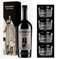 Jefferson Amaro importante 700 ml astucciato + 4 Bicchieri 'Equilibrio' confezione elegantissima originale vecchio magazzino doganale - idea regalo Natale