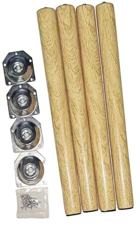 Lot de 4 pieds de meubles en bois antidérapants pour ordinateur portable, bureau, table basse (50 cm)