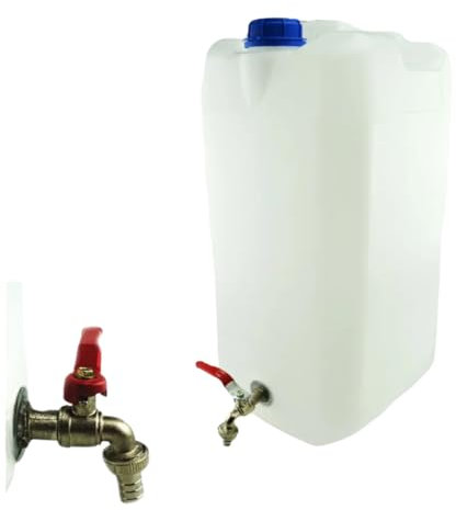 Anwicar Bidon d'eau avec Robinet - Réservoir d'eau Camping 30l - Camping Jerricane d'eau - Réservoir d'eau Fraîche - Blanc