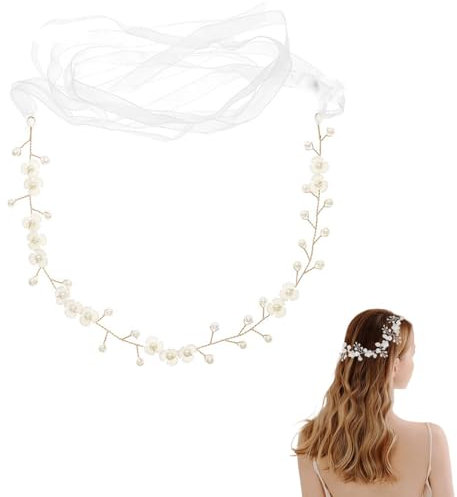 FAIRYGATE Blumen Haarreif Braut Kopfschmuck Perlenhaar Kleid Kristall Hochzeit Haarschmuck Blumenbraut Haarband für Frauen und Mädchen 4811