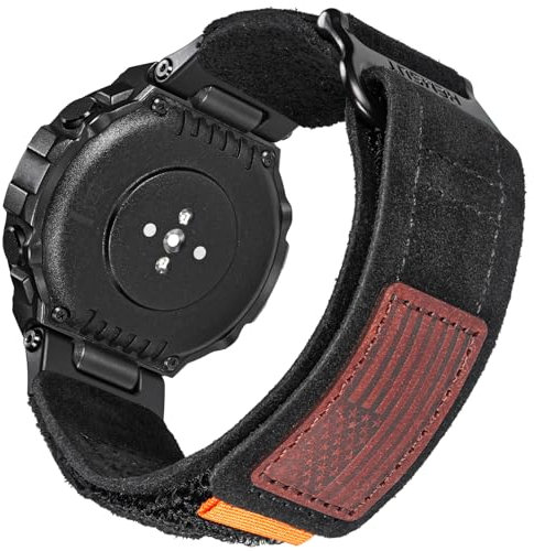 Cinturino per orologio compatibile con Amazfit T-Rex/T-Rex 2/T-Rex Pro/T-Rex Ultra, cinturino in morbida pelle scamosciata millitaria, con gancio e anello e strumenti inclusi