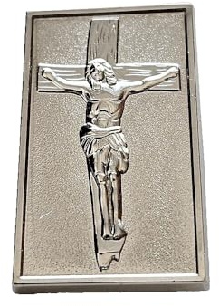 Jesus Kreuz Symbol Glaube Kirche Andenken Edel Metall Button Pin Anstecker 0969