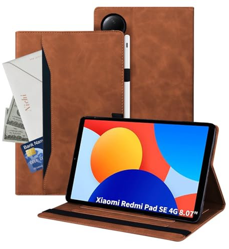 Auslbin Case Compatible with Xiaomi Redmi Pad SE 4G 8.7, Pu Leather Tablet Cover suitable for Redmi Pad SE 4G 8.7, Classic Leather Style, Brown