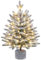 Yaheetech 2ft/68cm Pre-lit Potted Flocked Tabletop Christmas Tree, Mini Snowy Frosted Artificial Spruce Xmas Tree with 35 Warm White LED Lights and 262 PE Branch Tips for Home Porch Decor