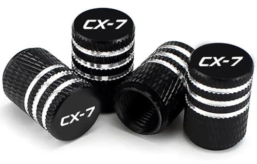 LYyeon 4 Stück Autoreifen Ventilkappen, für Mazda CX-7 Autoreifen Ventilkappen Tyre Valve Caps Auto Ventilkappen Zubehör,A