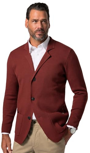 JP 1880 Herren große Größen Übergrößen Menswear L-8XL Stricksakko, FLEXNAMIC®, Business, Milano-Strick, Reverskragen, bis 8 XL Erde 7XL 782666346-7XL