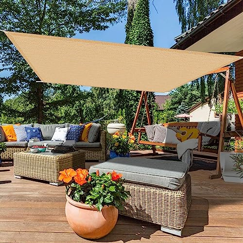 Tenda da giardino per vasca idromassaggio, 2 x 6 m, 95% UV, per giardino, patio, cortile, feste, beige