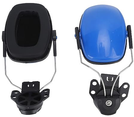 Helmkapsel Kapselgehörschutz Lärmschutz Kopfhörer Gehörschutz Kinder Helmbefestigung für Arbeiten in der Holzbearbeitung Helmhalterung Ohrenschützer(Azul)