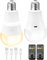 Qoolife Lampadina USB-C con telecomando, E27 LED ricaricabile con batteria, 3 colori dimmerabili, 7 W, con funzione temporizzata, 2 pezzi