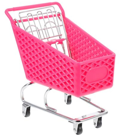 DRESSOOS Iron Craft Mini-einkaufswagen Kreativer Aufbewahrungskorb Für Die Aufbewahrung Im Büro Und Badezimmer Stabiles Metall Zufällige Farbe