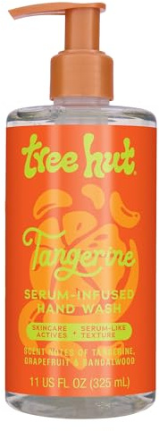 Tree Hut Tangerine Serum Infused Hand Wash, Nourish & Hydrate Hands with Strengthening Skin Care, Long Lasting Scent, Cleanse & Lock in Moisture, 11 fl oz.