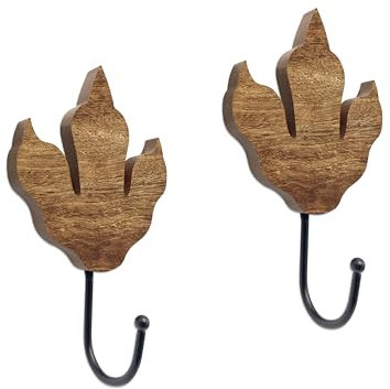 AWISBI 2 x Dinosaurier-Wandhaken – Kleiderhaken aus Holz mit Dinosaurier-Motiv für Schlafzimmer und Zuhause