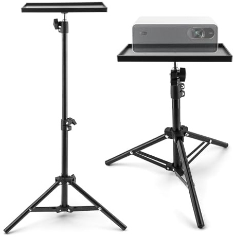 Loyanger Projektor-Stativ, 53,3 cm bis 111,8 cm, höhenverstellbar, tragbar, Laptop-Stativ, multifunktionaler DJ-Rack, Ständer für Outdoor, Büro, Zuhause, Bühne, Studio-Halter (Farbe: Schwarz)