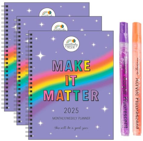 Calendrier 2025 Make It Matter – Planificateur hebdomadaire et mensuel non daté pour la définition des objectifs, la gestion du temps, la productivité – Journal de qualité supérieure pour