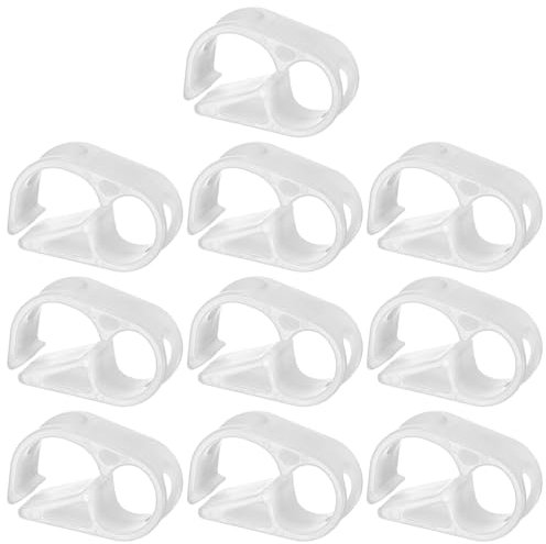 M METERXITY 10-Pack Adjustable Plastic Tubing Clamps 1/4-5/16 Inch Water Flow Control Tube Clip Adjustment Hose Pipe Clips for Beer Bottle/Plumbing/Instruments/Equipment [White]