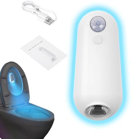 Toilet Bowl Lights, USB Rechargeable Waterproof Toilet Light, Motion Activated LED Light 8 Colors Changing Toilets Bowl Nightlight, for Bathroom Closet Staircase Pet Area Hallway