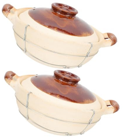 POPETPOP 2piezas Cazuela De Barro Con Tapa Olla Japonesa Para Cocinar Arroz Utensilios De Cocina De Barro Para Casa