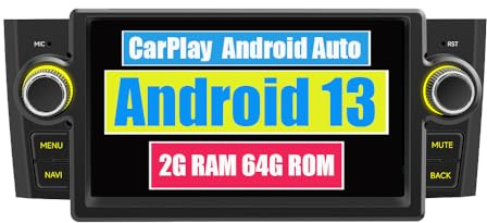 RoverOne CarPlay Autoradio für Fiat Linea Grande Punto 2007 2008 2009 2010 2011 2012 Android Auto GPS Sat Navi Bluetooth WiFi Radio Stereo Player Touchscreen
