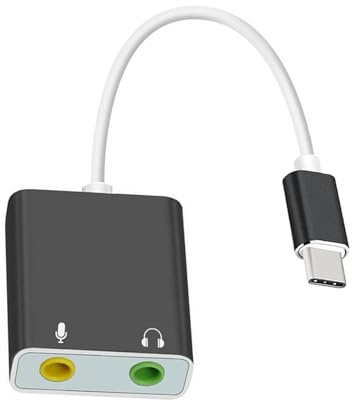 RGYBAO Adaptateur son USB, carte son externe pour PC et ordinateur portable, adaptateur de microphones USB vers 3,5 mm pour casque et haut-parleur