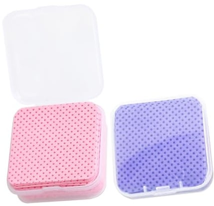 FOMIYES Reinigungspads für Nagelkleber und Klebstoff 50 Stück mit Aufbewahrungsbox Geeignet für Selbstgemacht Punktmalerei und Nageldesign