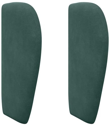 vidaXL Kopfteil Ohr Grün 40 x 23 x 6 cm Samt, Stylischer Kopfteil, modernes Schlafzimmer-Möbel, eleganter Kopfpolster, luxuriöse Samt-Deko, schicker Rahmen
