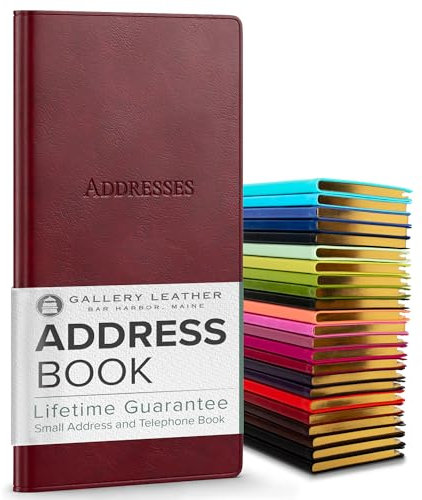 Galerie Leder Pocket Adressbuch Acadia Burgund