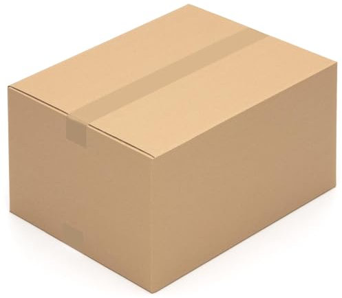 KK Verpackungen Versandkartons 450 x 350 x 250 mm Braun 1-wellig (Außenmaß 455 x 355 x 260 mm) | 100 Stück, Faltkartons Kartons geeignet für Versand als DHL Paket DPD Hermes GLS Paketklasse M (KK31)