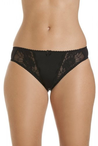 Camille Womens Underwear Three Pack Classic Style Black Floral Lace Midi Bikini Briefs 14