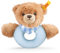 Steiff Kuscheltier Schlaf-gut-Bär Greifling mit Rassel, Süßes Stofftier, Jungen, Mädchen & Babys ab 0 Monaten, Spielzeug 12 cm, Klein, Hellblau, 239601