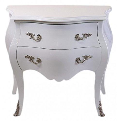 Casa Padrino Barock Kommode 80 cm Weiß Hochglanz