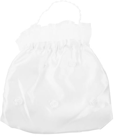 Brautbeutel Brauttasche Weiß Satin Handtasche mit