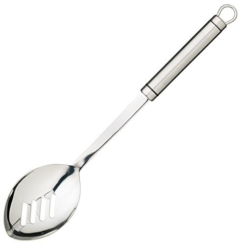 KitchenCraft Cuchara ranurada profesional, acero inoxidable, 32,5 cm, plata