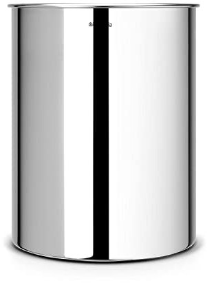 Brabantia Papelera cilíndrica, Acero Inoxidable, Brilliant Steel, 15L