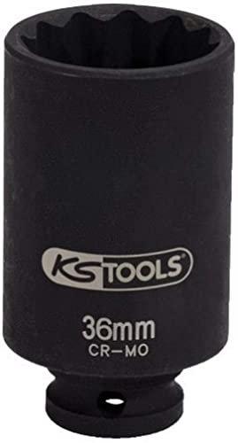 KS Tools 150.1707 Llave de vaso de impacto especial para árboles de transmisión, 1/2, 36 mm