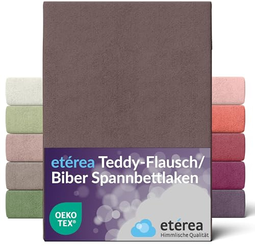 etérea Teddy Flausch Spannbettlaken 140x200-160x200 cm Dunkel Braun für 15-25cm Steghöhe 80% Baumwolle 20% Polyester Oekotex Spannbetttuch Matratzen Bett Bezug Bettlaken 140x200cm - 160x200cm Braun