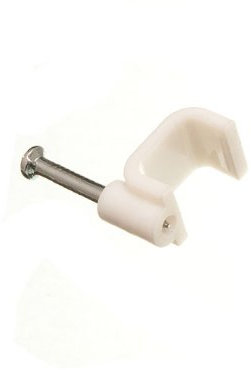 Lot von 2400 runde weiße Kabel-Draht-Schnur Clips 7 mm