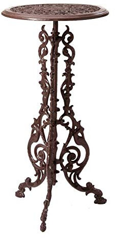 aubaho Gartentisch Gusseisen 72cm Tisch Beistelltisch Eisen Antik-Stil braun