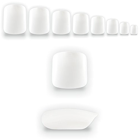 Nailfun Lot de 500 faux-ongles pour orteils (taille réelle pour tous les orteils) livré dans un sachet Blanc naturel