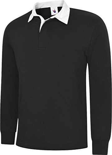 Uneek Uc402 Classic Rugby Shirt Black Xl