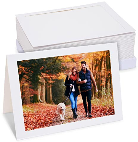 36 Pack Photo Frame Cards with Envelopes for 13 x 18 cm Photo, White Personalised Cards With Envelopes for Wedding, Bridal Shower, Anniversary, and Birthday Pictures