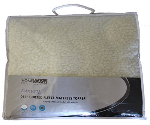 HOMESCAPES Warmer Fleece-Matratzentopper 150x200 cm, Kuschelige Matratzenauflage Plüsch mit Spannumrandung