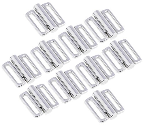 Baoblaze 10 Paar Bikini Verschluss Schnalle, Bikini Clasp Metallschnalle, BH Verschluss Ersatzteil, Bikini Clips BH Schnalle Hakenverschluss für BH Verschluss Ersatzteil Dessous Frontverschluss