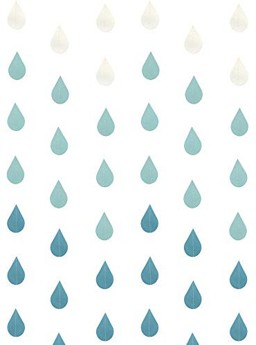 AUEAR, Regentropfen-Girlande, blaue Papier-Regentropfen-Girlande, Dekoration für Dekoration, 4 Stück