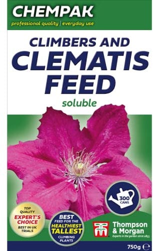 Chempak Plant Feed Range Clematis Food Soluble Fertiliser Feed For Climbing Plants Clematis Plants 750g Pack by Thompson and Morgan