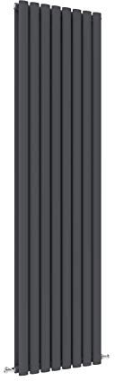 Acezanble∣Vertical Designer Oval Column Radiator Anthracite 1800x472mm Double Panel Centre Heating Radiator-Perfect for Bathroom,Hallway,Living Room, Kitchen