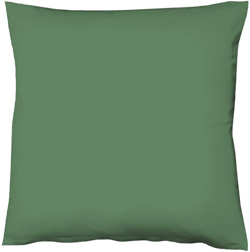 fleuresse Mako-Satin-Kissenbezug Uni Colours Farbe jagdgrün 7060 80 x 80 cm