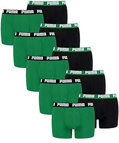PUMA 10 er Pack Boxer Boxershorts Men Herren Unterhose Pant Unterwäsche, Farbe:035 - Amazon Green, Bekleidungsgröße:S